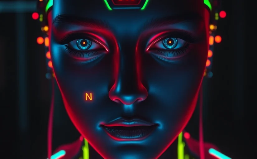 Realistic scene of a user interacting with a no-limit NSFW AI generator on a sleek screen, showcasing uncensored AI art creation process